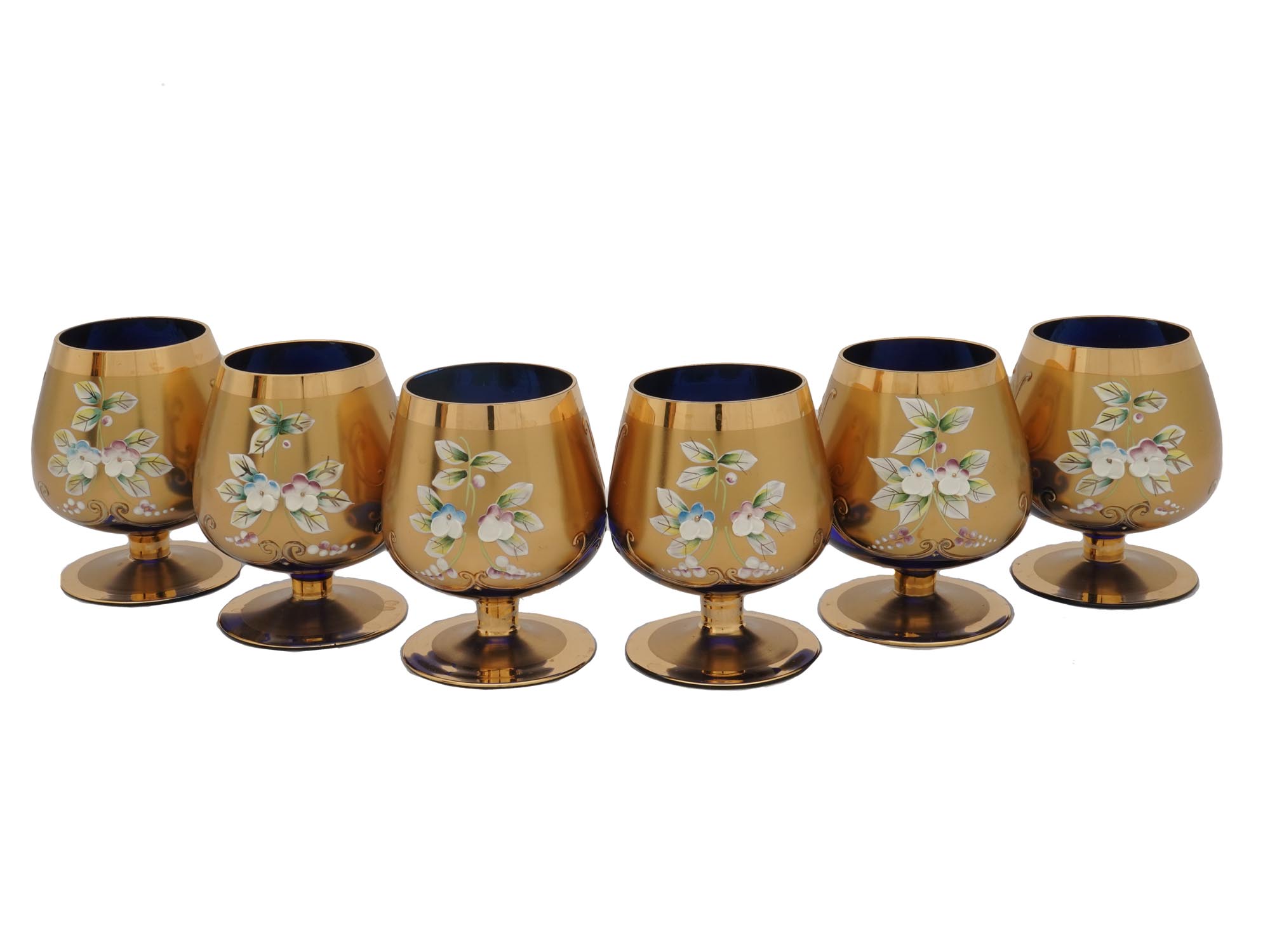 MID 20TH C CZECH BOHEMIAN COBALT GOLD GLASSWARE PIC-4